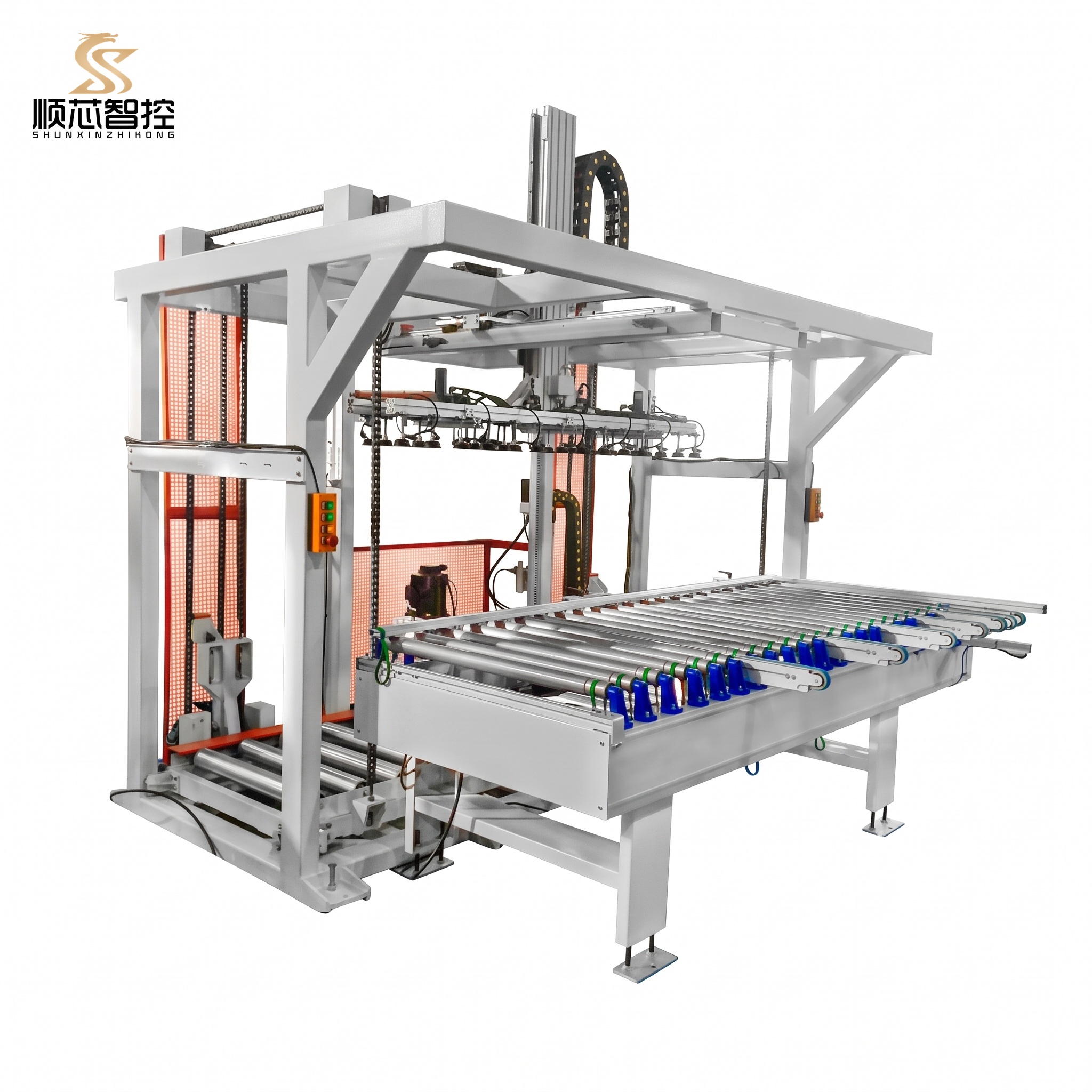 Four Pillar Gantry Vacuum Loader With Roller Table