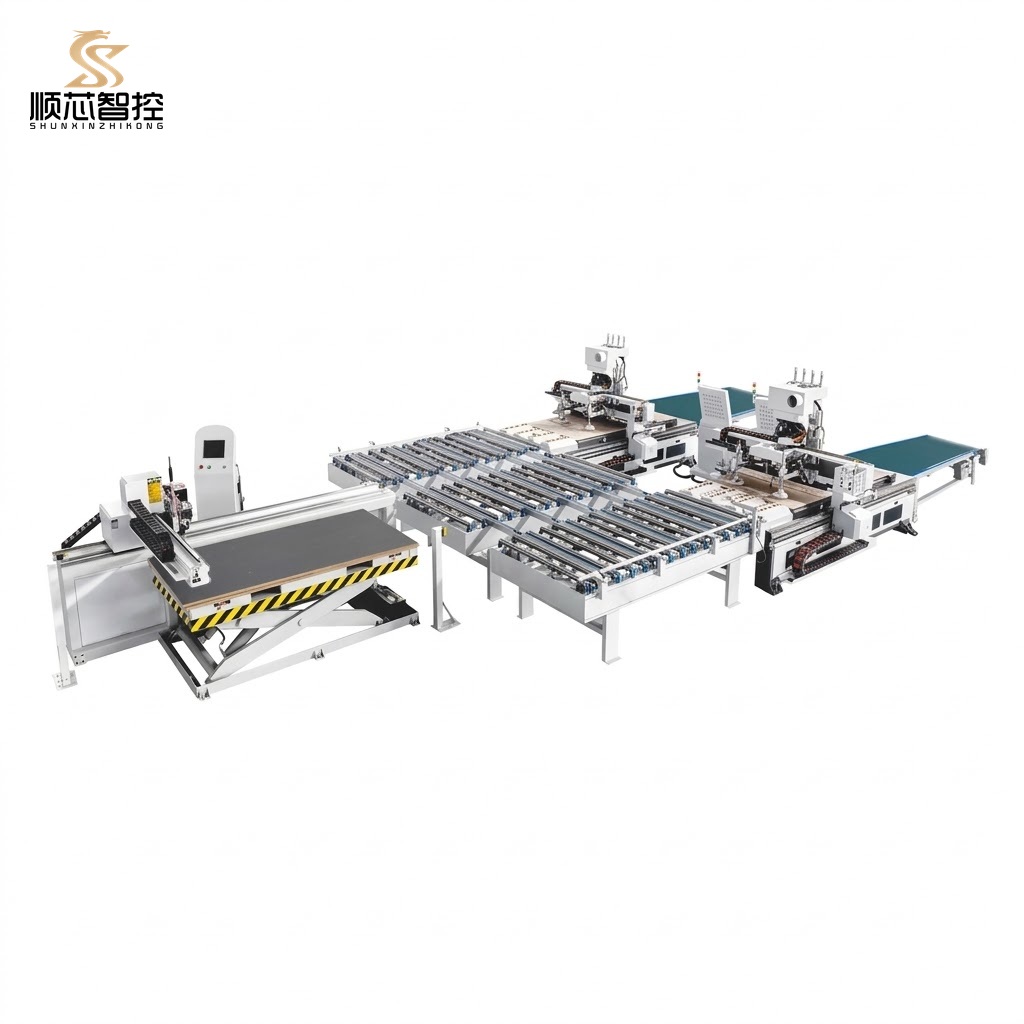 CNC Nesting Machine Automatic Scissor Lift Infeed Conveyor